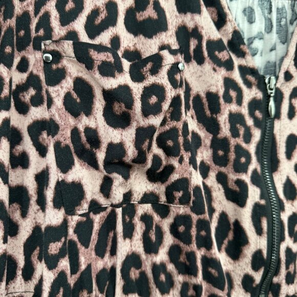 Torrid Leopard Print Zip Front 3/4 Sleeve Challis Shirt Dress Women’s Size 2 - Picture 3 of 12